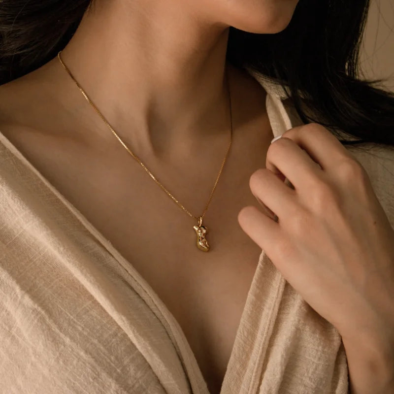 Body Pendant Silhouette Necklace • 18K Gold Stainless Steel Women Empowerment Jewelry • Best Friend Gifts