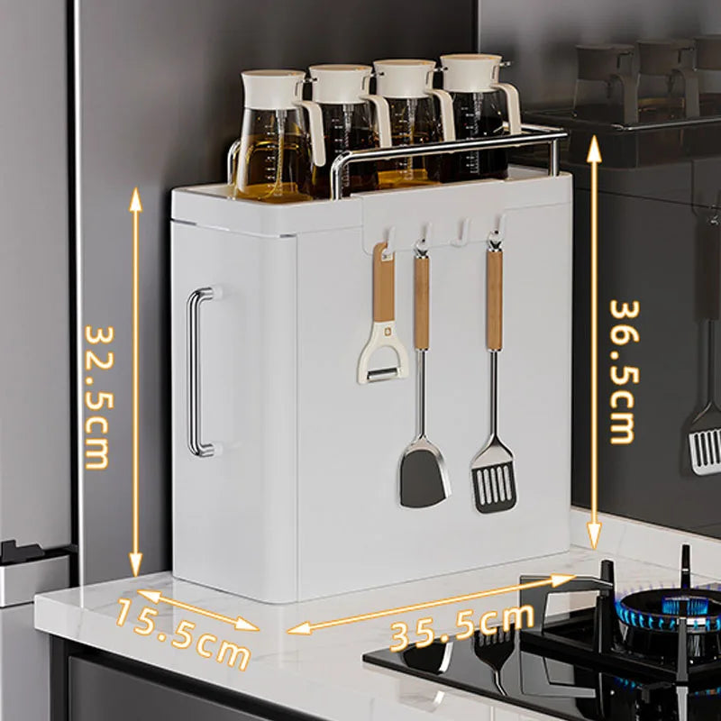 Pull-Out Spice Racks Multi-Functional Household Seasoning Organizer For Home Kitchen Countertop Narrow Cabinets Spice Cabinet