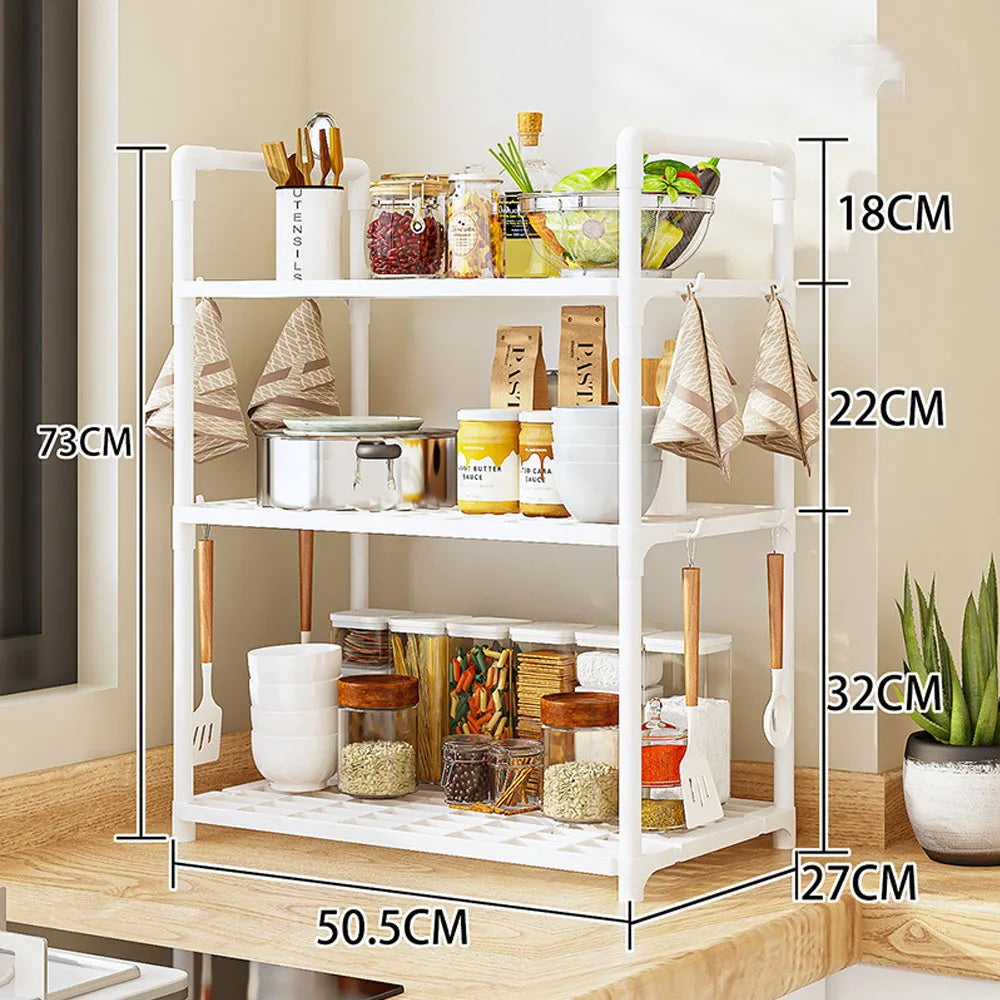 Storage Shelves Organizer Sturdy Shelving Space-Saving Shelves Organizer for Pantry Laundry Kitchen