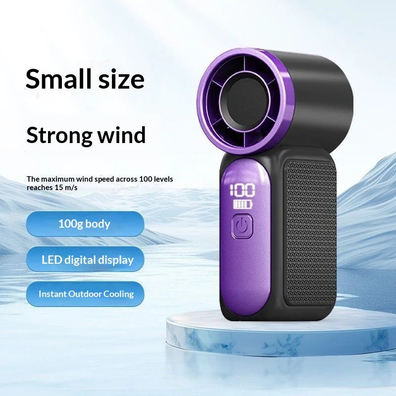 Portable Fan Convenient Creative Mini Fan Pocket Hand-held Fans Lightweight Suitable for Travel Camping Outdoors USBRechargeable