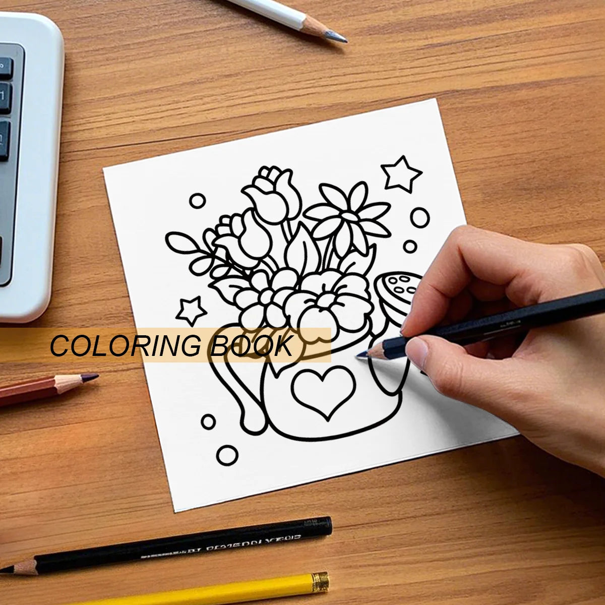 BIG AND BOLD STRESS RELIEF EASY COLORING BOOK for Adults and Teens Mixed Coloring Paper Stress Relief Emotional Relief 