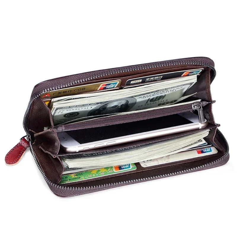 Genuine Leather Women Wallet Coin Purse Female Purse Flower Printed Long Clutch Bags Womens Wallets And Purses Carteira