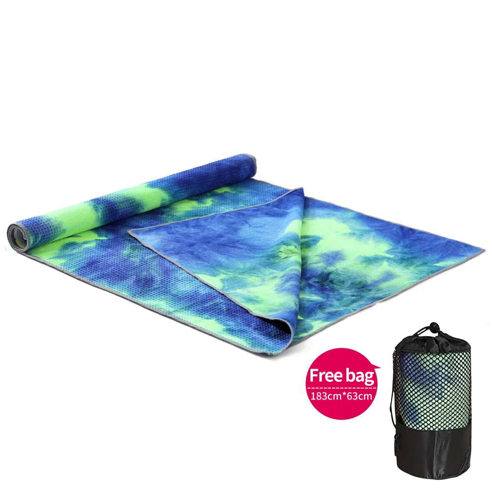 Printed Yoga Mat Non-slip Fitness Blanket Sweat Absorbent Foldable Portable Pilates Exercise Sports Travel Towel 183*63 CM