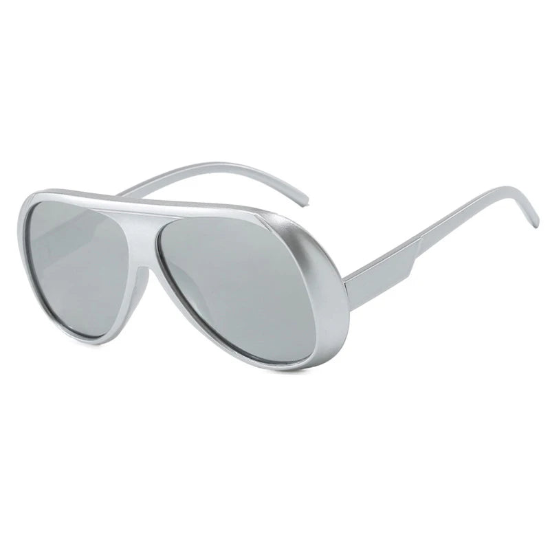 OEC CPO Fashion Double Bridges Pilot Sunglasses Women Large Frame Shades UV400 Retro Sun Glasses Female Orange Yellow Eyewear