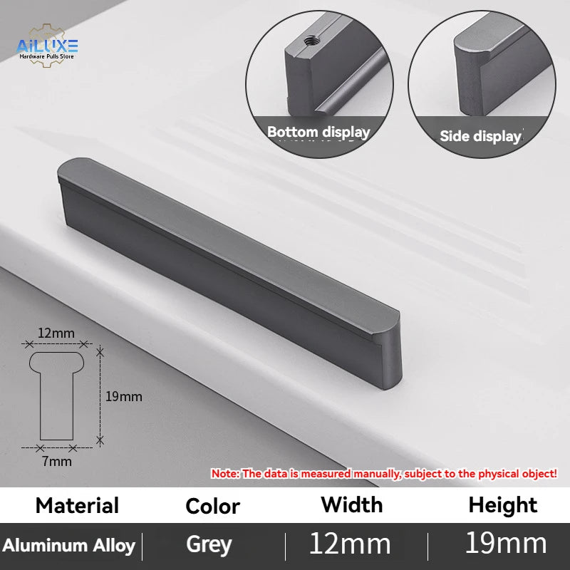 Multi-Size (80-1200mm) Cabinet Handles - Solid Aluminum Alloy Rounded Corner Pulls, Brushed Gold Finish for Wardrobe & Kitchen