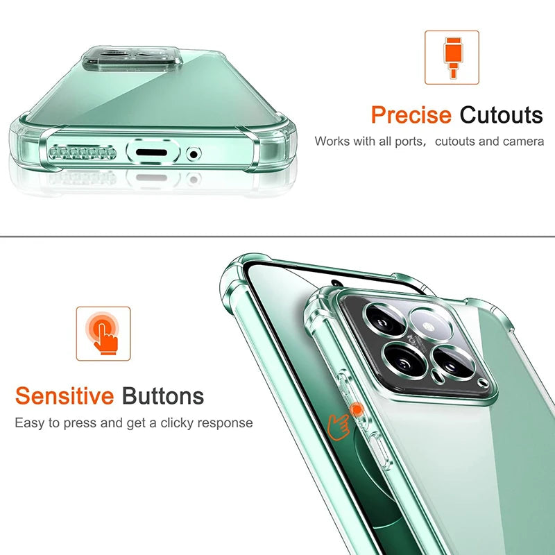 Luxury Clear Shockproof Soft Case For Xiaomi Mi 17 Pro Max 15T 15 14 14T 13 13T 12 12T 11 11T Lite Pro Ultra Thin Cover Case