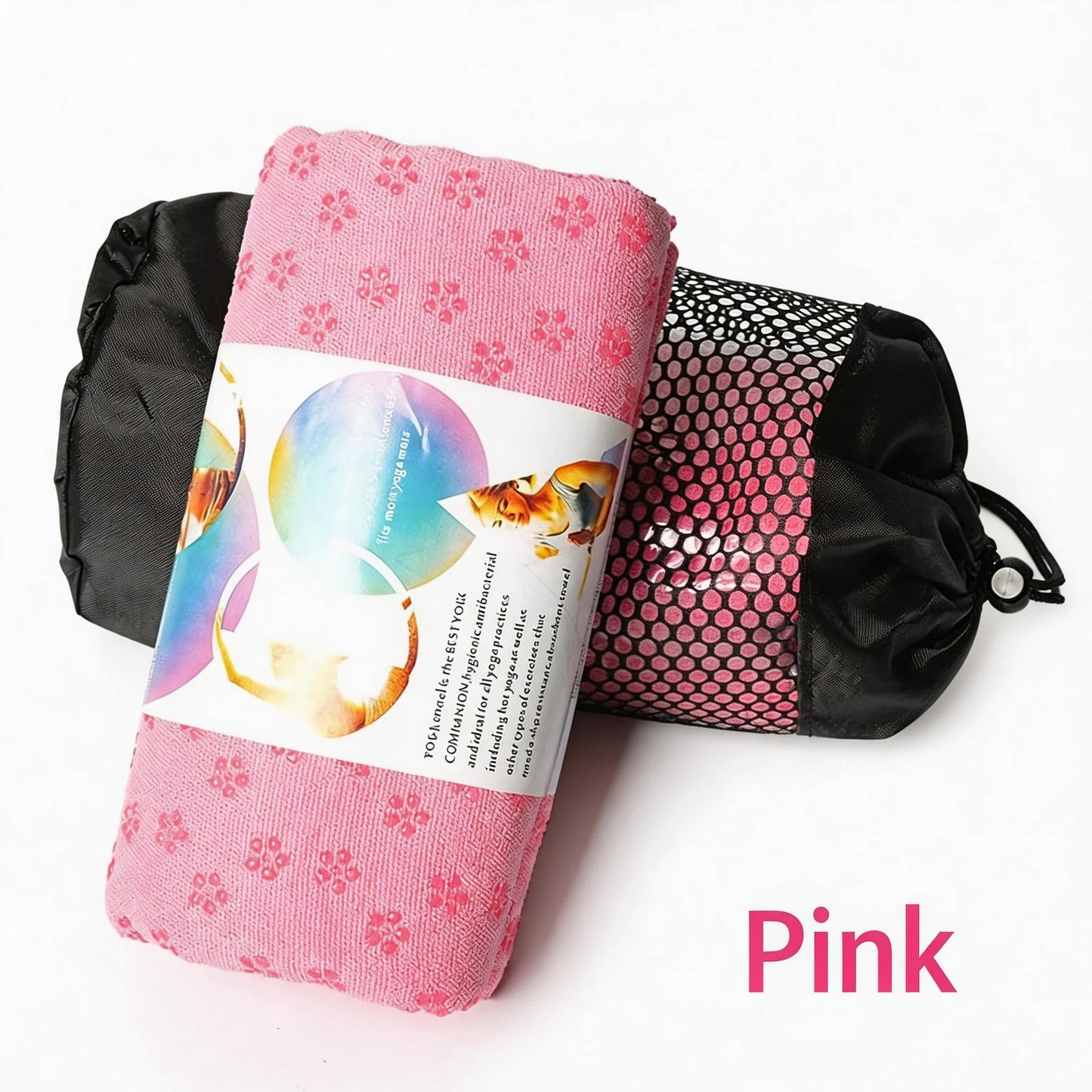 Non Slip Yoga Towel 72"x24" Microfiber Yoga Mat Cover with Silicone Grip Dots, Ultra Absorbent Sweat-Proof Exercise Pilates Blan