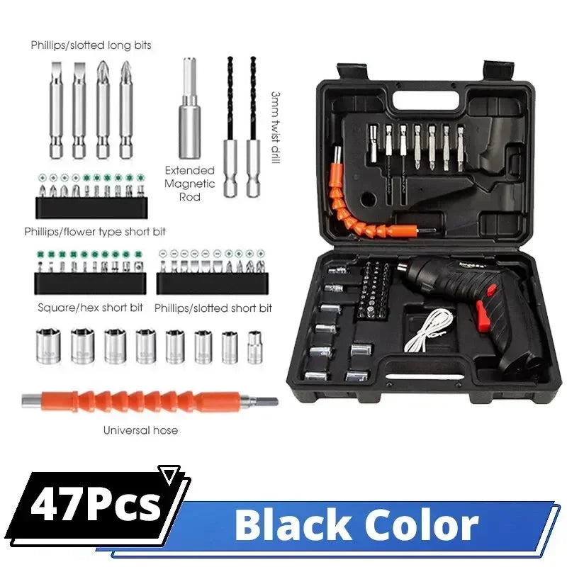 3.6v Power Tools Set Household Maintenance Repair Large Lithium Battery Mini Electric Drill Household Cordless Screwdriver 