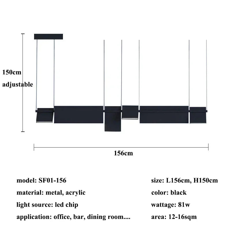 Modern Rotatable Led Chandelier Lighting Living Dining Room Pendant Lamp Home Decor Bar Office Reception Hanging Light Luminaire