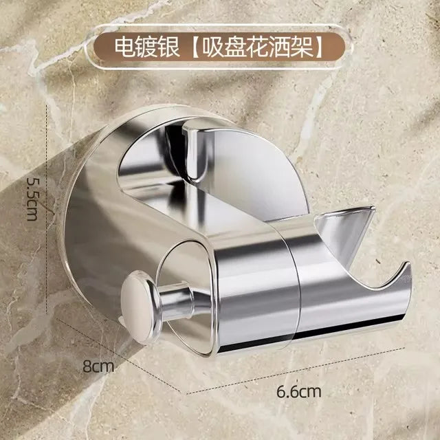 Shower Holder 360°Adjustable Self-adhesive Shower Head Stand Bracket, Suction Cup Shower Head Holder Bathroom Accessories