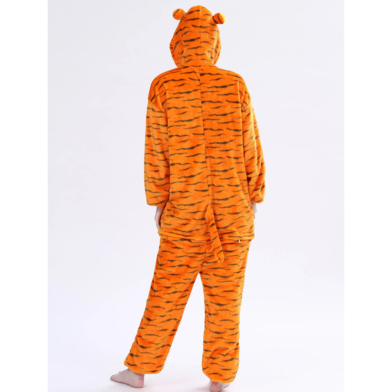 Winter Unisex 3D Jumping Tiger Cosplay Costumes Onesies Kigurumi Onesie Pajamas Adults Flannel Pyjamas Animal Sleepwear Jumpsuit