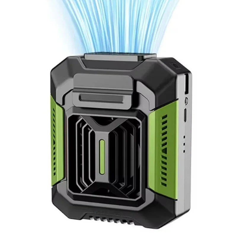 Portable air-cooling fan with strong airflow, wearable personal clip-on fan, USB charging, cool and compact mini fan