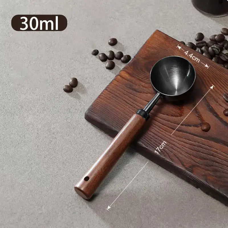 Coffee Tablespoon - Walnut Wood & Stainless Steel Scoop for Home Baristas & Cafe Decor - Perfect Kitchen Accessory
