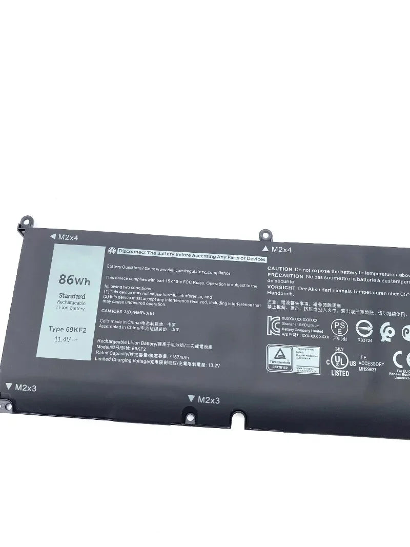 Laptop Battery for DELL XPS 15 9500 9510 9520 9530 Precision 5550 5560 G15 5510 5511 5520 5515 G7 15 7500 P91F P87F 69KF2