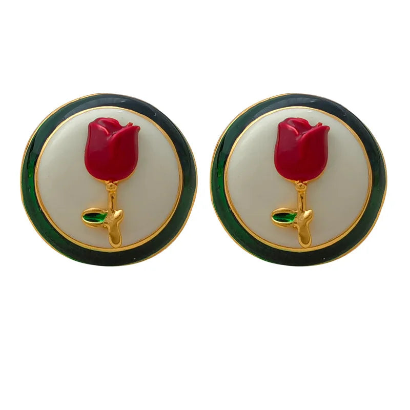 Fashion Jewelry Elegant Temperament Flower Earrings For Women Girl Fine Accessories Gifts