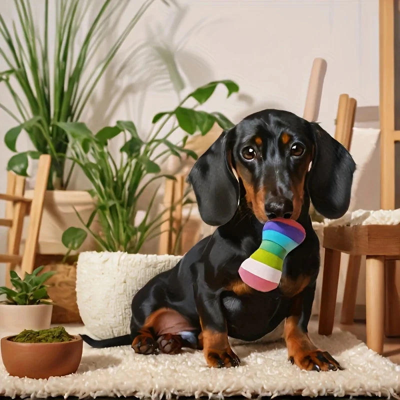 5PCS set of puppy sound toys, loose plush pet chewing, plush fruit snacks and vegetable puppy toys, suitable for cute playm
