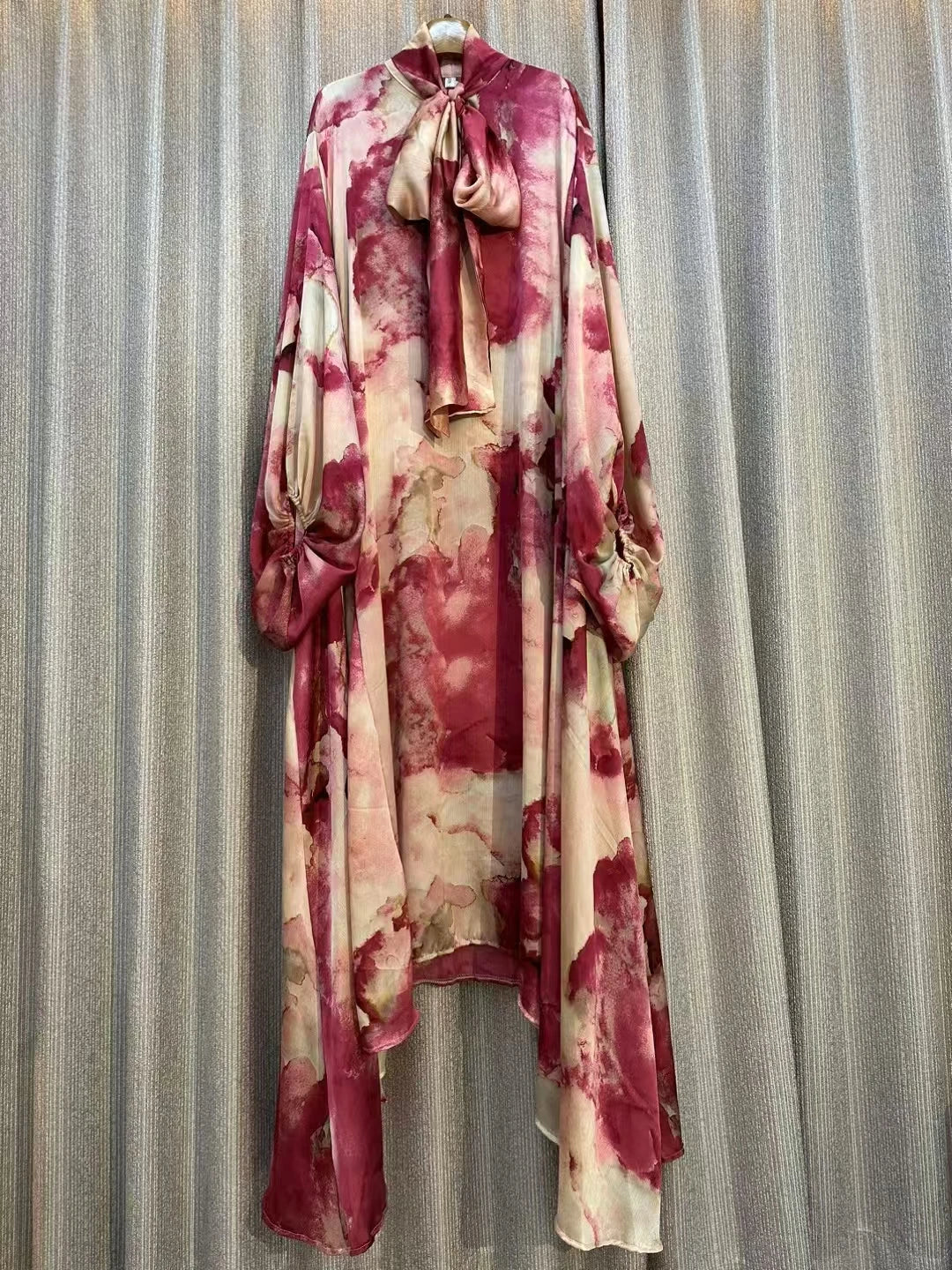 Retro Designe New Women's Fashion Elegant Autumn Long Sleeve Casual Loose Print Dress Female High Waist Chic Party Maxi Dress 