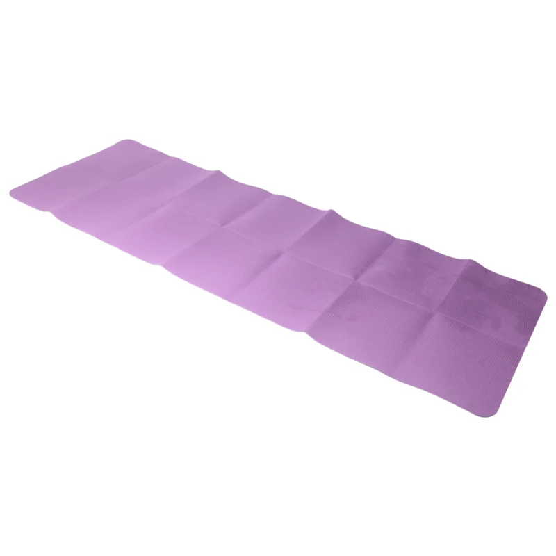 Y67A-2X Foldable Yoga Mat Folding Travel Fitness Exercise Mat Double Sided Non-Slip For Yoga Pilates & Floor Workouts Purple
