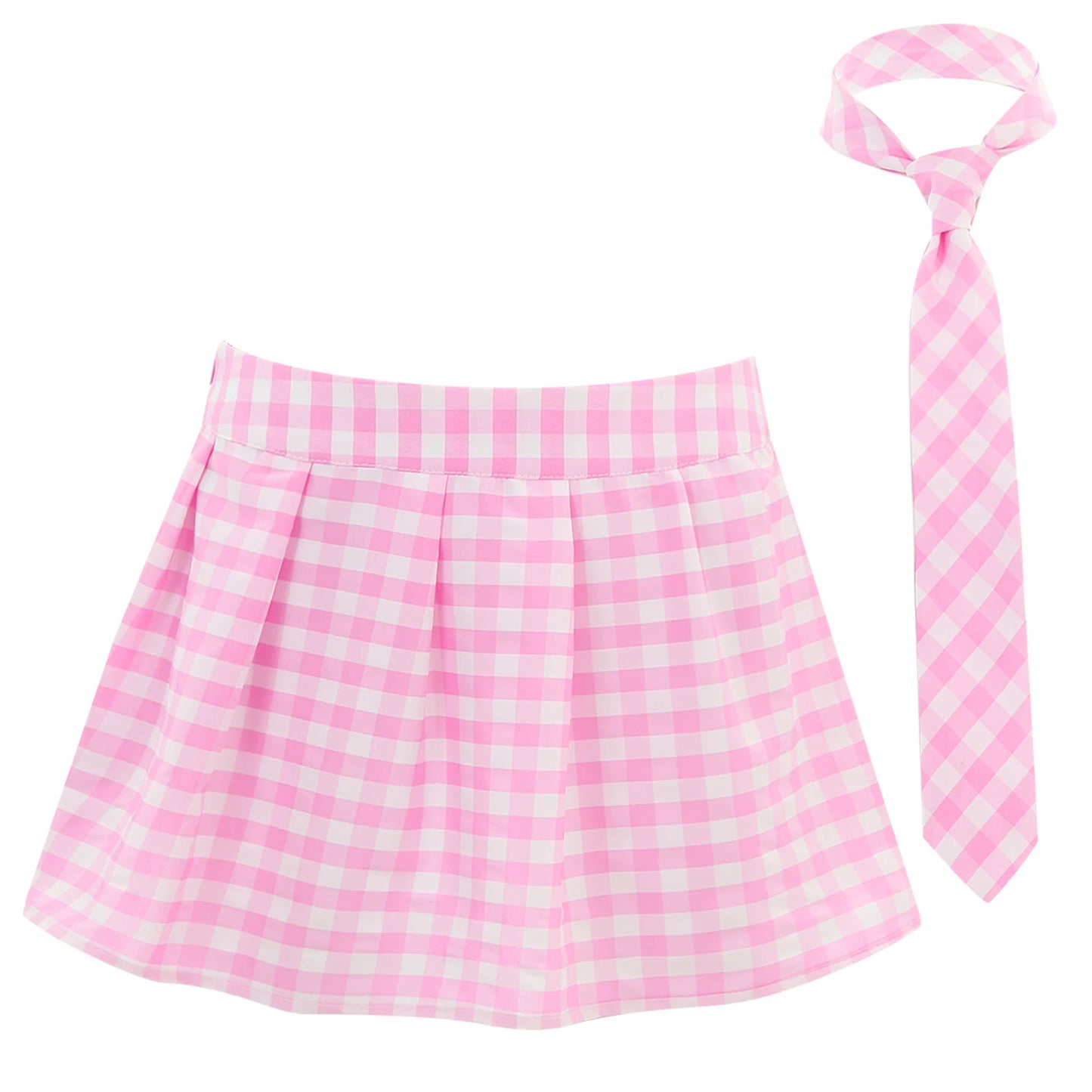 Women Japanese Schoolgirls Role Play Uniforms Zipper Plaid Pleated Mini Skirt Necktie Set Sexy Schoolgirls Skirt Cosplay Costume