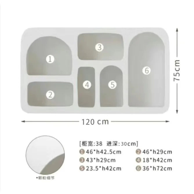 Cabinet French Style Cave Entrance Living Room Cream Multi Functional Hole Display Cabinet Art Ornament furnitur accessories