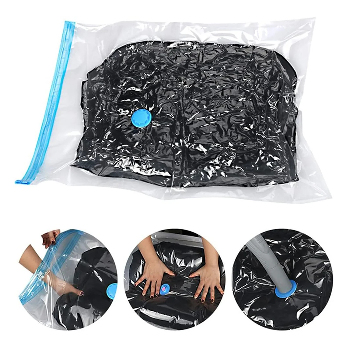 Vacuum Bags for Clothes - Pack of 10 40 X 30 cm Reusable Storage Bags Vacuum Bags with Seal and Space Saving Travel Bags