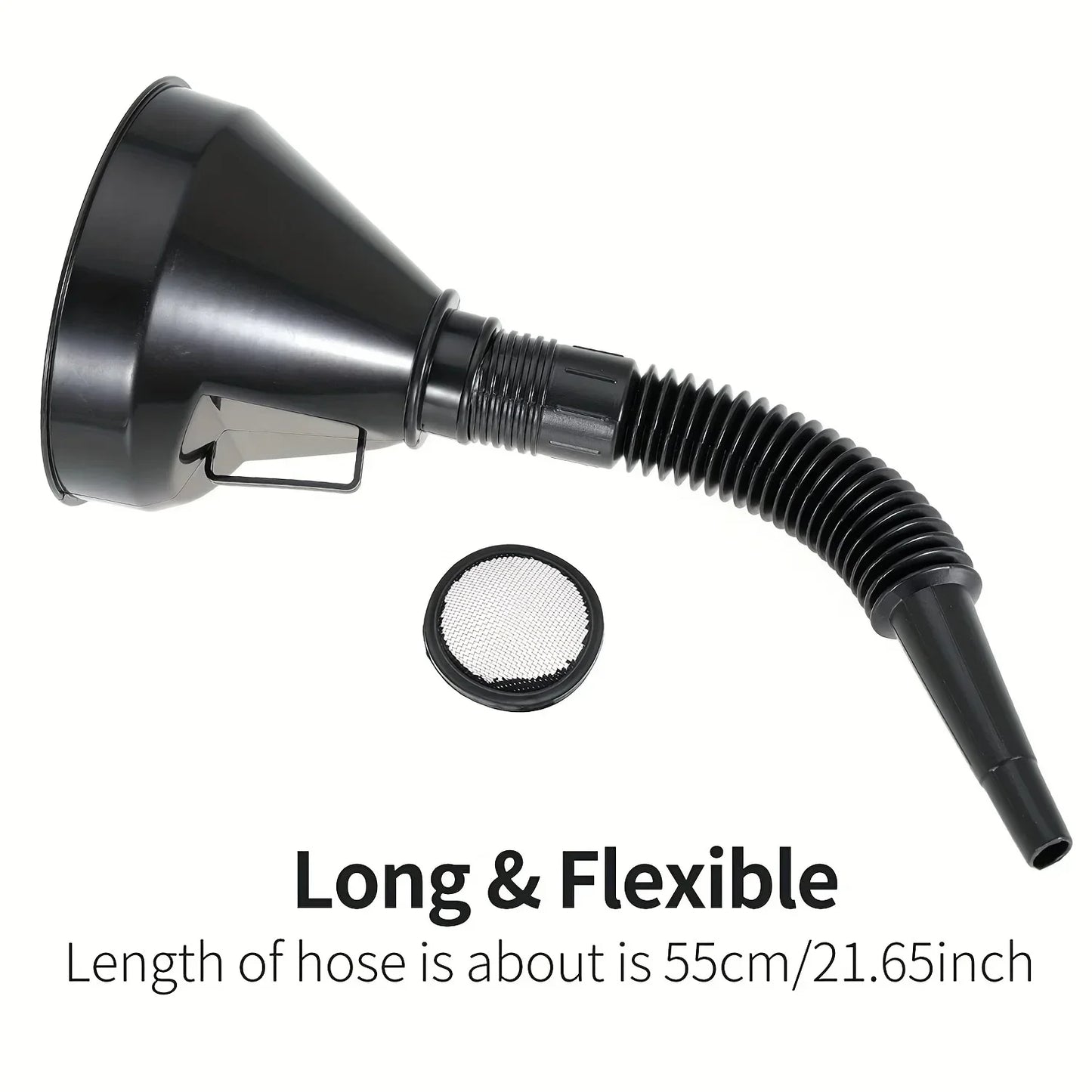 Refueling funnel with filter for automobiles, motorcycles, and transmissions. Oil and water funnel with filter