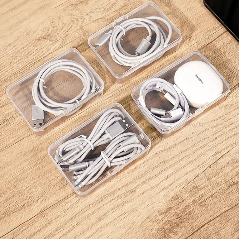 1Set Data Cable Storage Box Power Charging Cable Management And Desktop Cable Management Organization Cables Organizer Bag