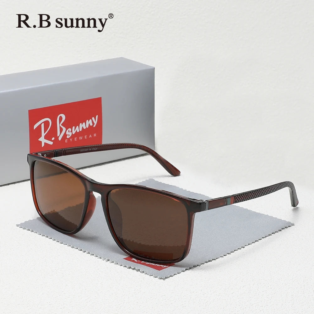 Classic Rectangle Sunglasses For Men Women Driving Fishing UV400 Protection Eyewear Polarized Fashion Glasses