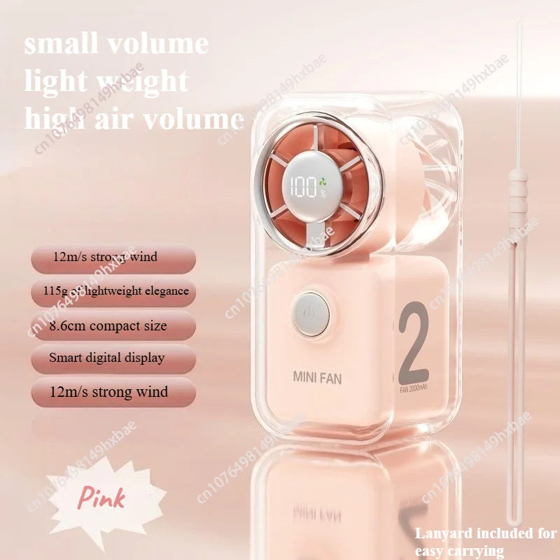 Portable mini fan | silent | long battery life/mini handheld fan, portable USB charging pocket fan, 5-speed silent cooling fan