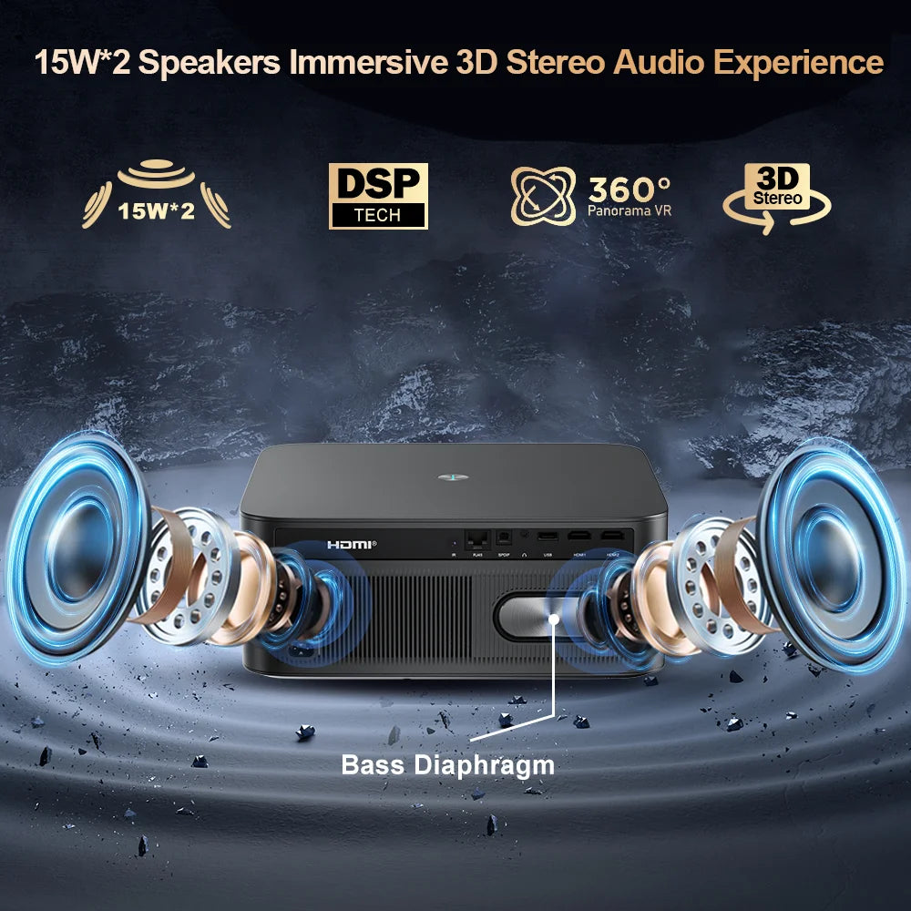 ThundeaL TD98Pro 1080P Full HD Projector 4K Android WiFi Projetor Auto Focus TD98 Pro 3D Smart Home Theater Video Outdoor Beamer