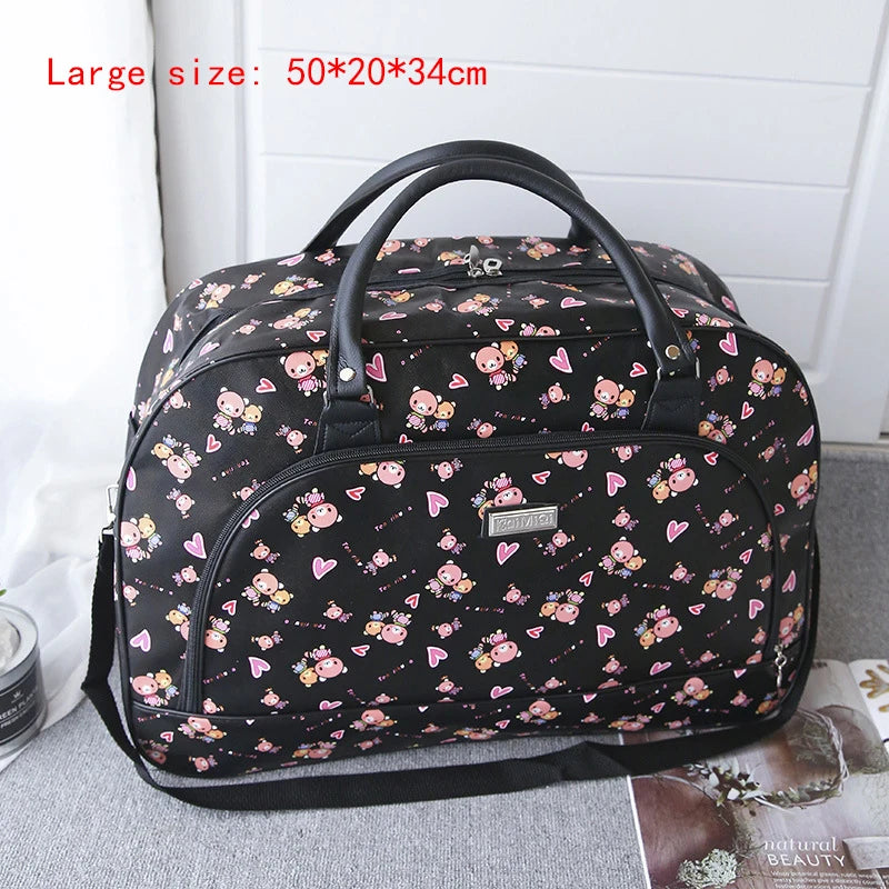 2022 Fashion Cartoon Print Travel Bags for Women Large Travel Handbag Men Weekend Multifunctional Duffle Bag Shoulder Travel Bag