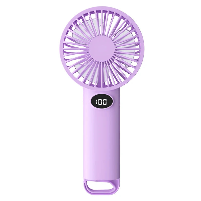 Portable Handheld Small Fan LCD Display with 6-Speed Wind Power Handheld/Vertical Multi-Purpose Small Fan