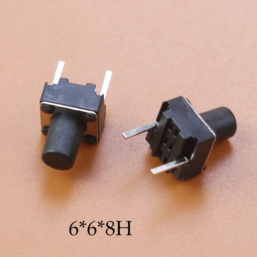 10/20/50PCS Tactile Push Button Switch 2 pins 6*6*5 mm Key Switches 6x6x4.3/5/6/7/8/9/10/12H Micro Switch Pin