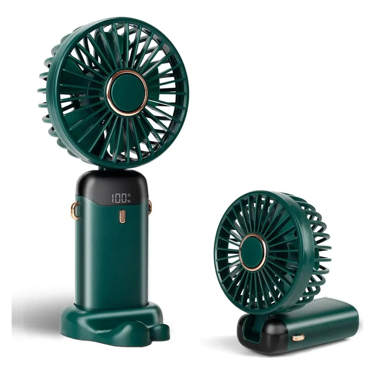 Portable Handheld Mini Fan with Stand, 90° Foldable, 5 Speed Wind,Hand Held/Neck/Desk 3 in 1 Personal Fan,3-6 Hours Battery Life