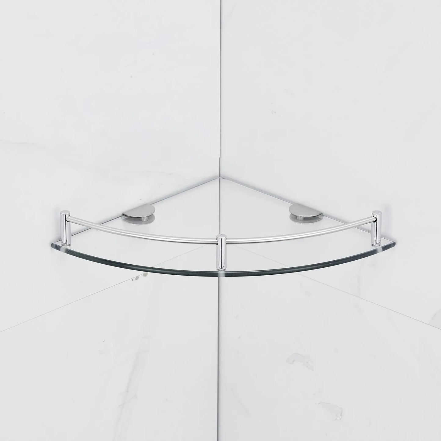 Bathroom Shelves, Bathroom Glass Corner Shelf Wall Mounted ,Tempered Glass Shelf for Storing Shower Gel/Soap-B