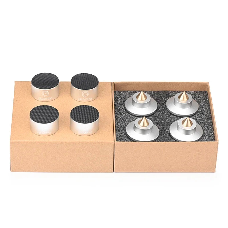 4PCS HiFi Cone Speaker Spike Stands Hi-end Carbon Fiber Metal CD Stand Speaker Amplifier Adjustable Turntable Isolation Feet