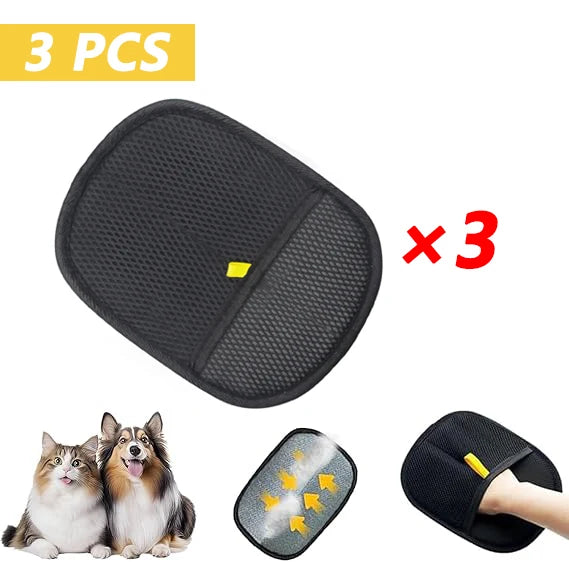 Pet Hair Removal Tool Reusable Static Removal Gloves, Double-Sided Grooming Gloves for Pets, Removes Pet Fur Hair for Carpets