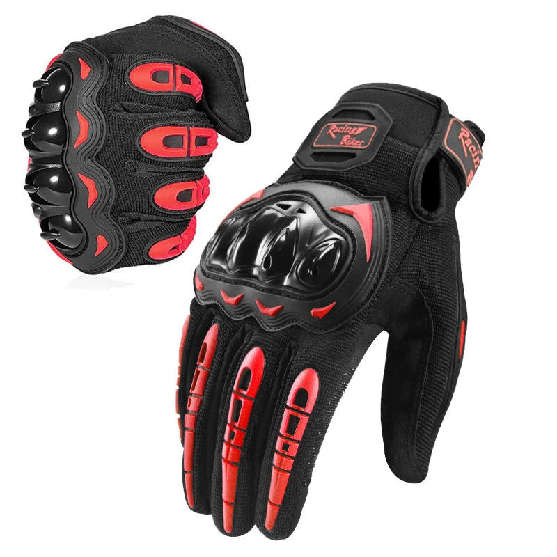 Motorcycle Racing Gloves Fall Protection Men Summer Motocross Protective Gear Breathable Blue Red Grip Palm 