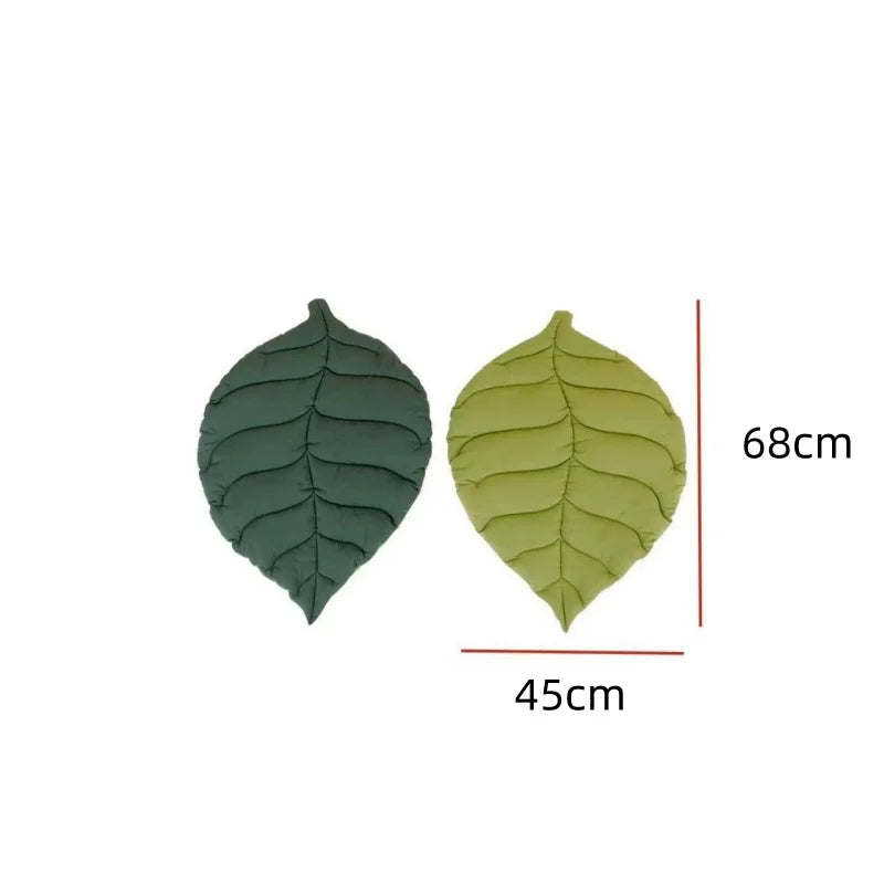 Leaf Shaped Pet Bed Mat Soft Cotton Double Sided Cushion Washable Non-slip Sleep Blanket Floor Rug Warm Sleeping Pad