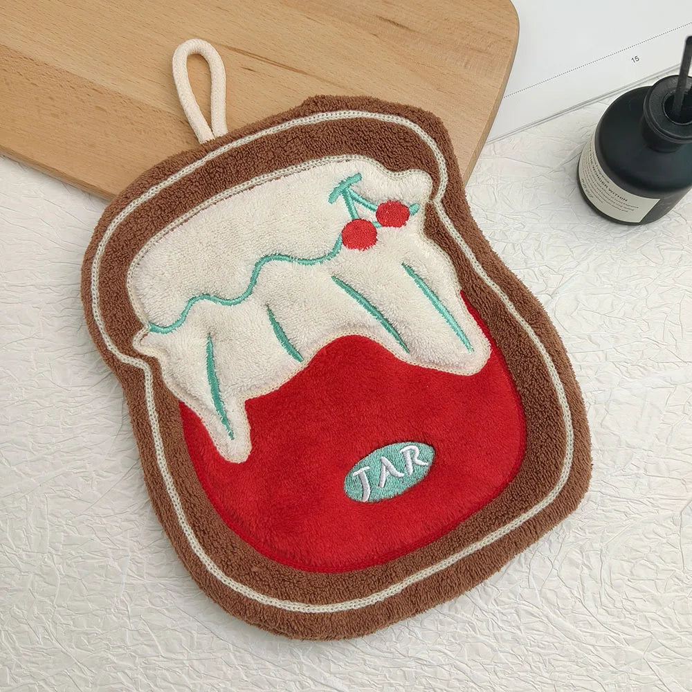 Suspended Hand Towel Made of Ultra-fine Fiber, Food Series Hand Towel, Suitable for Kitchen and Bathroom