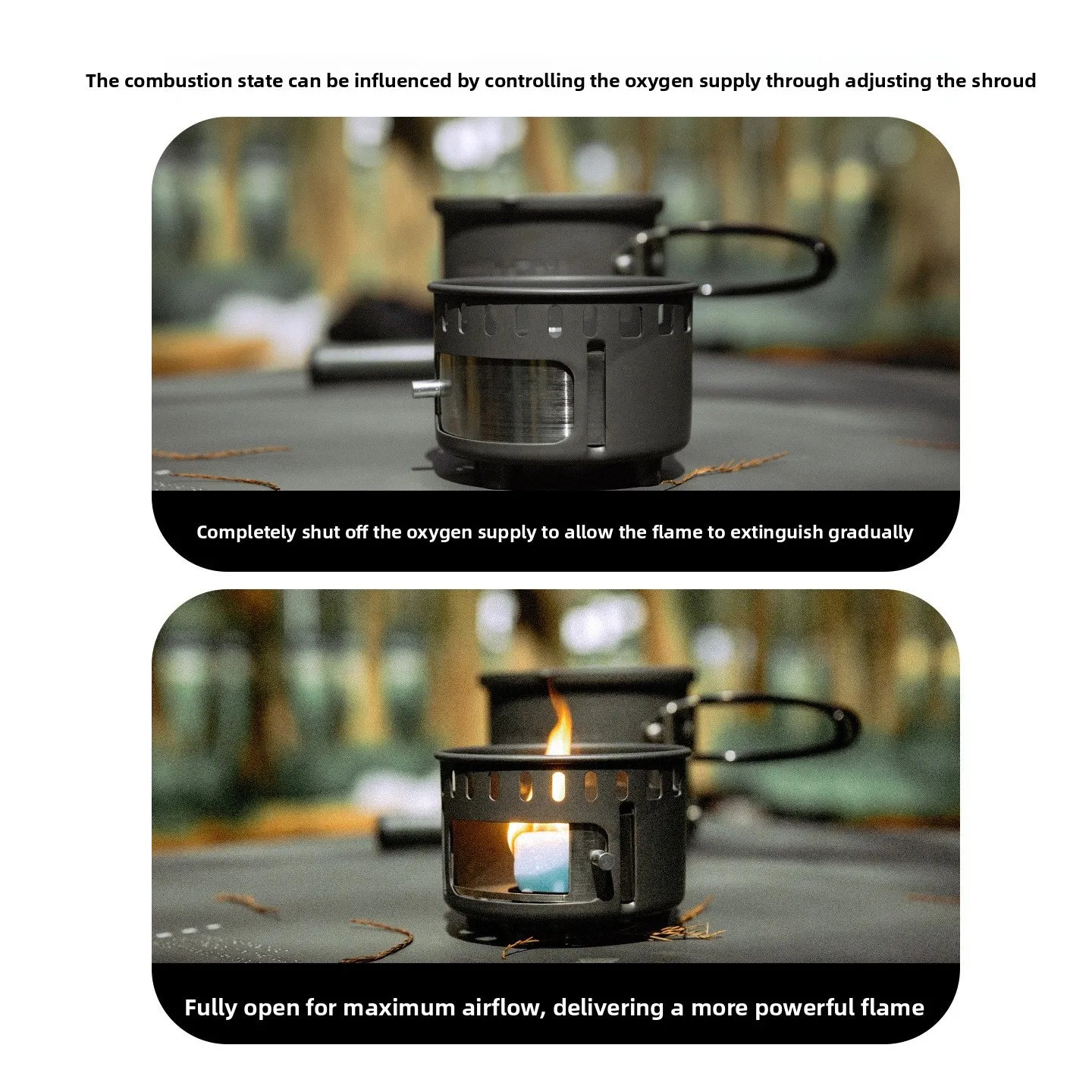 MOUNTAINHIKER New Outdoor Camping Alcohol Stove Set All-in-one Portable Lightweight Aluminum Alloy Stove Pot Cooking Accessory