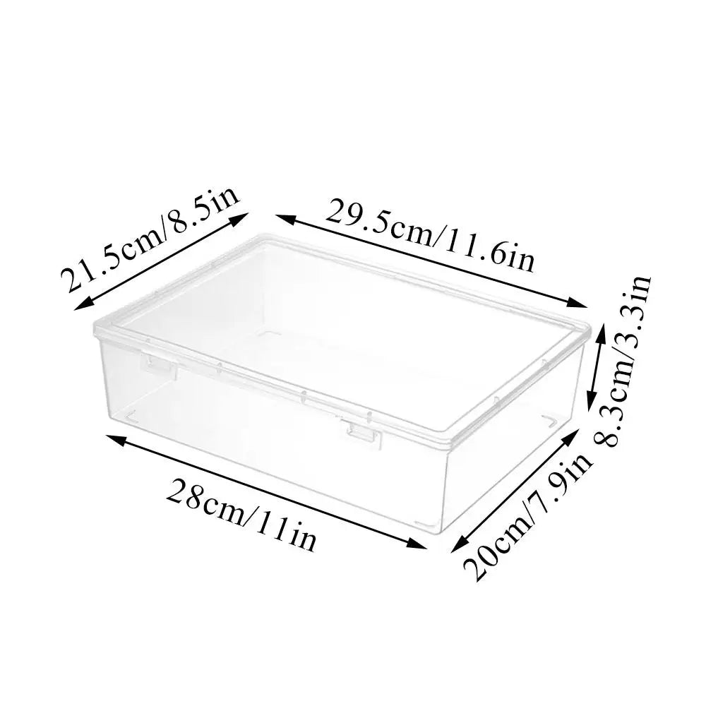 Plastic Storage Box For Office Large Capacity Transparent Paper Storage Case Desktop Storage Organization Document Box