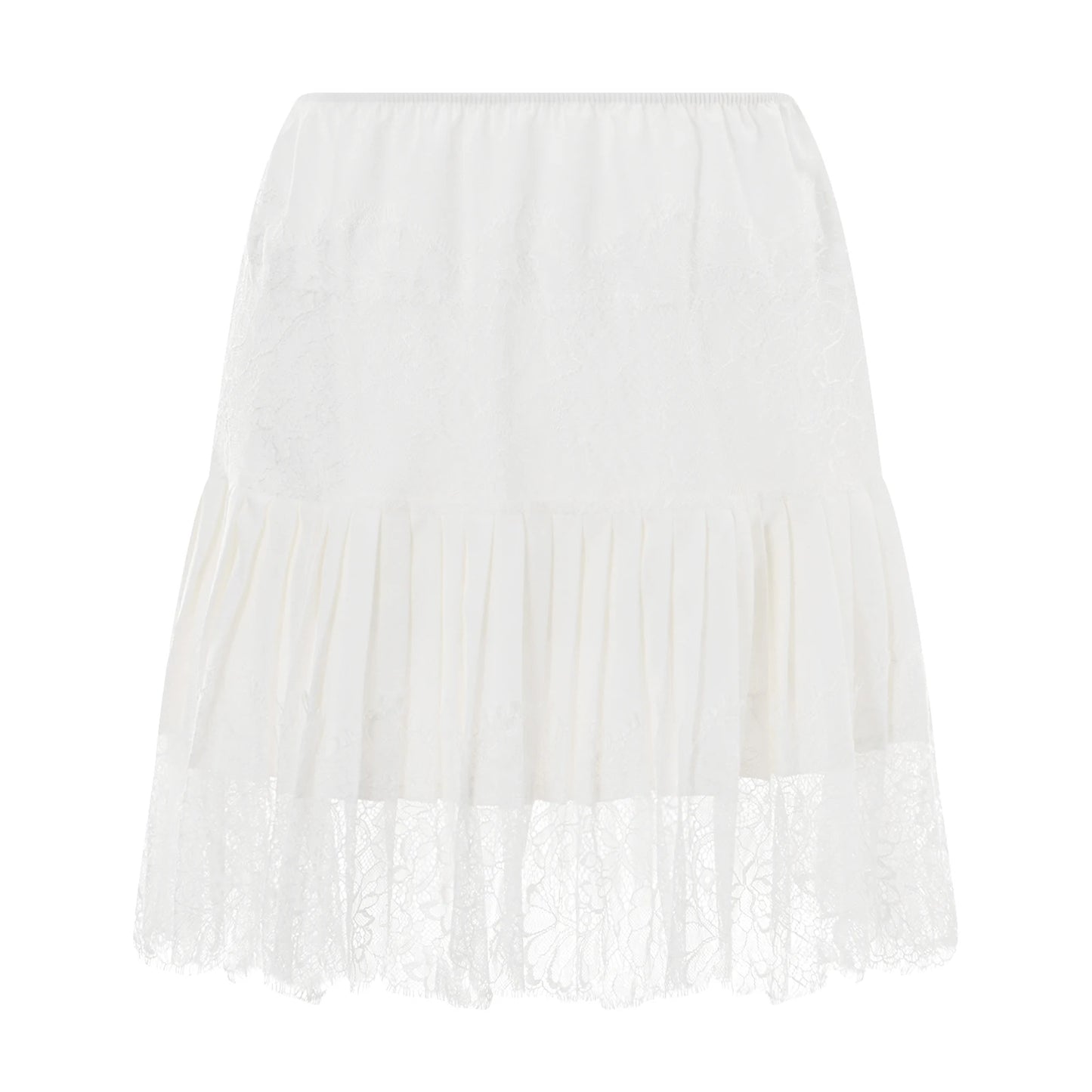 Y2k Lace Half Slip Skirt Flowy Ruffle Pleated Mini Skirts for Women Fairy Mesh Floral Mid Rise Layered Short Skirts Streetwear