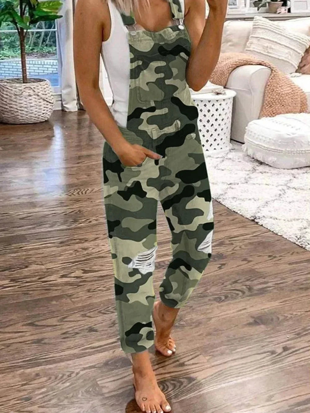 Lugentolo Women Overalls New Sport Jeans Fashion Ripped Denim Female Large Size Mid-rise Straight-leg Trousers Do Old 5XL