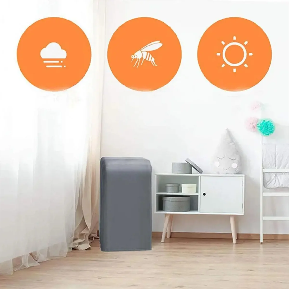 Portable Air Conditioner Cover Waterproof Matte Zipper Bag Protective Cover Perfect for Indoor Air Conditioners Covers-A70Z