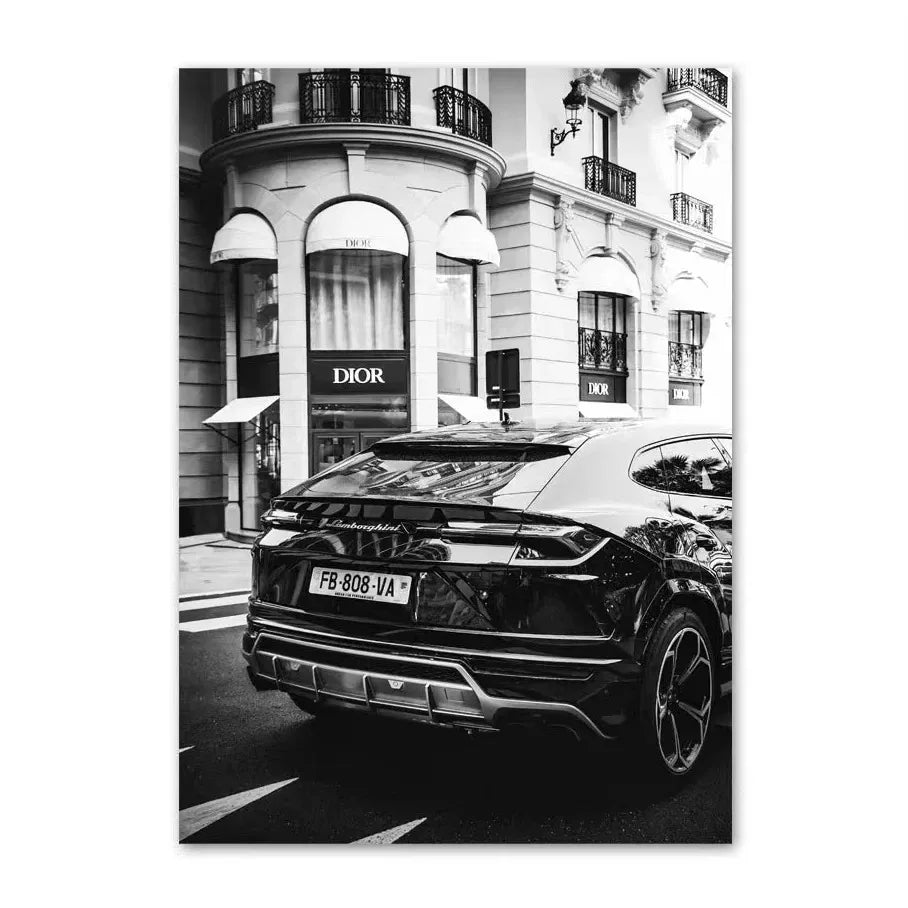 Canvas Painting Nordic Luxury Shop Race Car Paris Champs Elysees Art Posters And Prints Wall Pictures For Living Room Decor