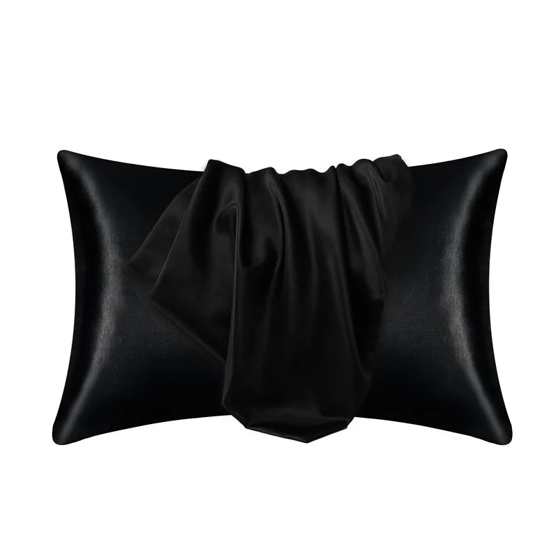 1pc Nordic Silk Pillowcase White Black Grey Khaki Blue Pink Sliver Bed Pillow Covers Luxury Cases Home Bedding Decor