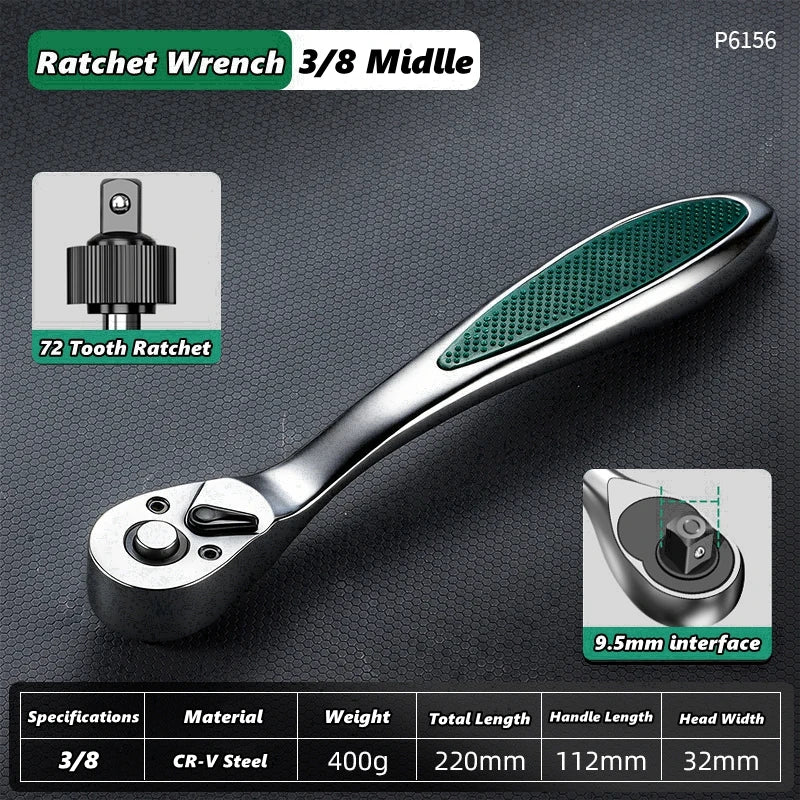 72 Tooth Ratcheting Wrench Set 1/4 3/8 1/2 Inch Auto Quick Repair Wrench Labour-Saving Ratchet Wrench Set Hand Tools