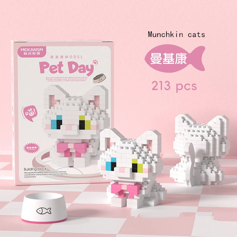 New Pet Teddy Husky Dog And Cat Toy Small Particle Building Blocks Puzzle Assembled Children's Toys