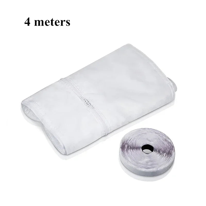 Air Lock Window Seal for Portable Air Conditioner, 3/4/5M Flexible Cloth Sealing Plate Window Seal with Zip and Adhesive Fast